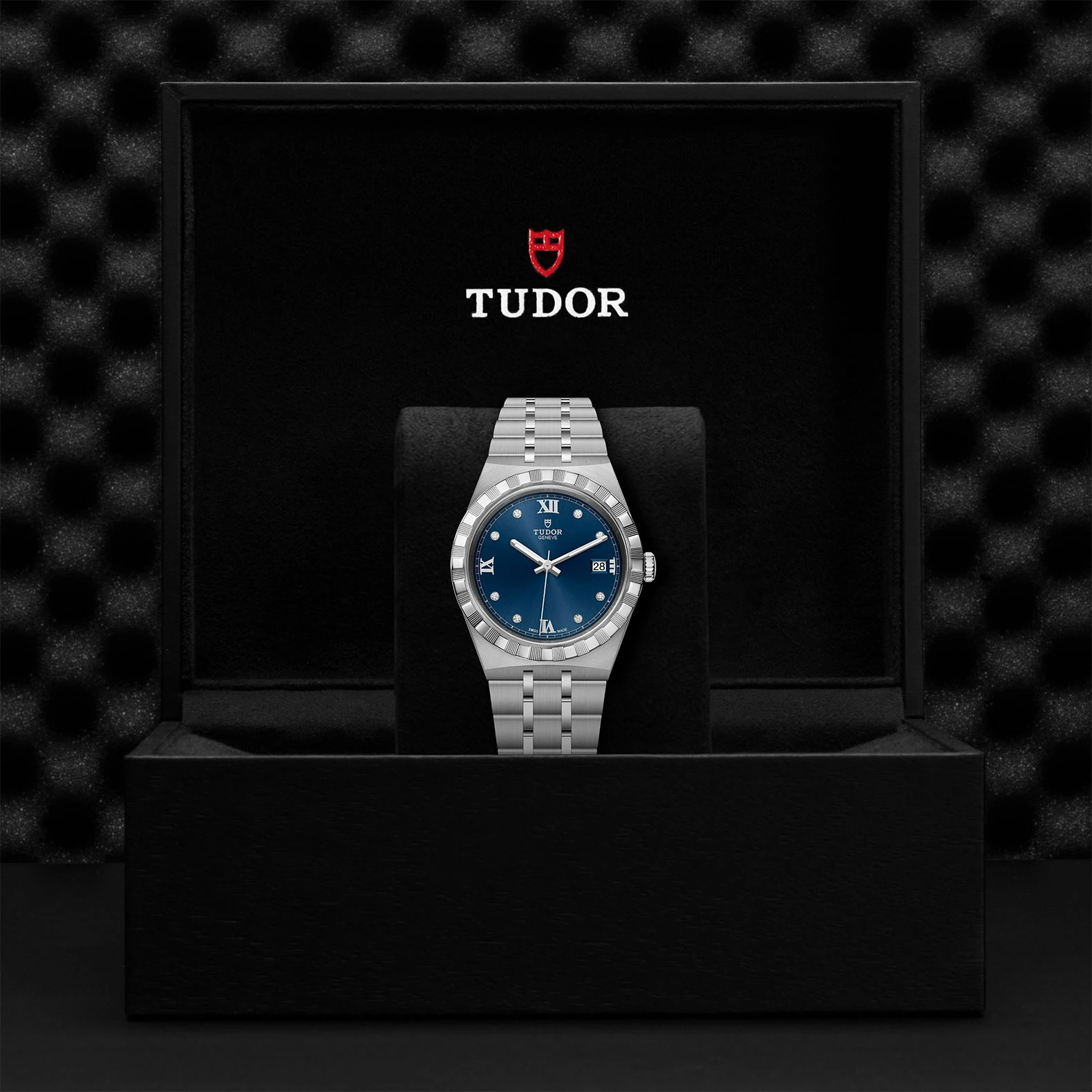 Montre TUDOR Royal boîtier en acier 38 mm, cadran serti de diamants