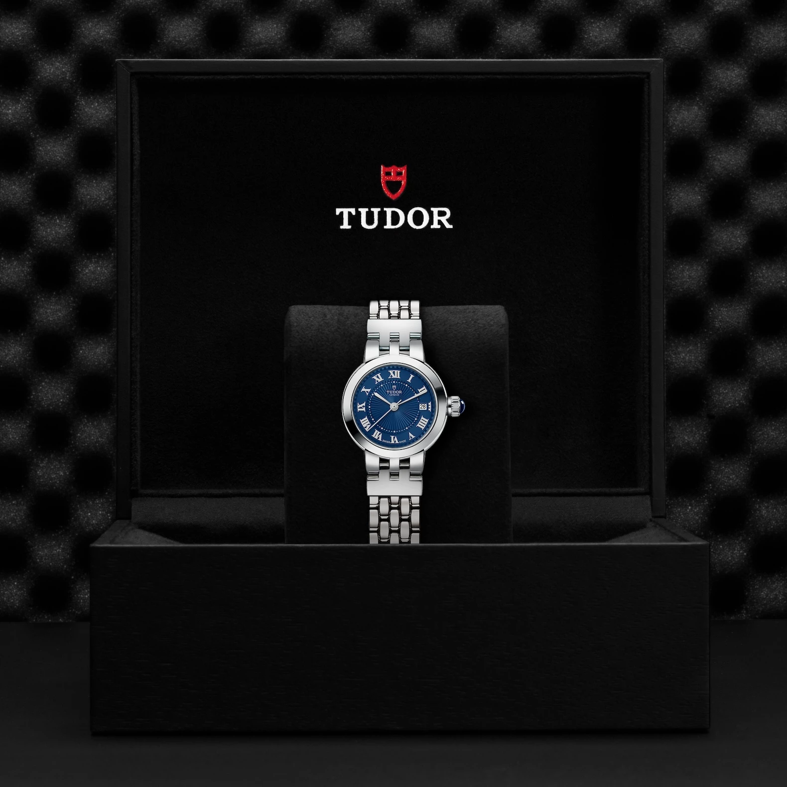Montre TUDOR Clair de Rose, boîtier en acier, 26 mm, cadran bleu