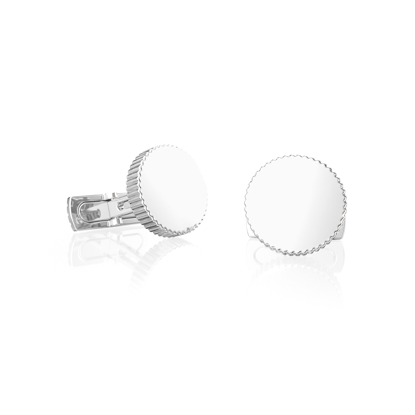 Bouton de manchette carré Dentellé Or Blanc / Or Rose