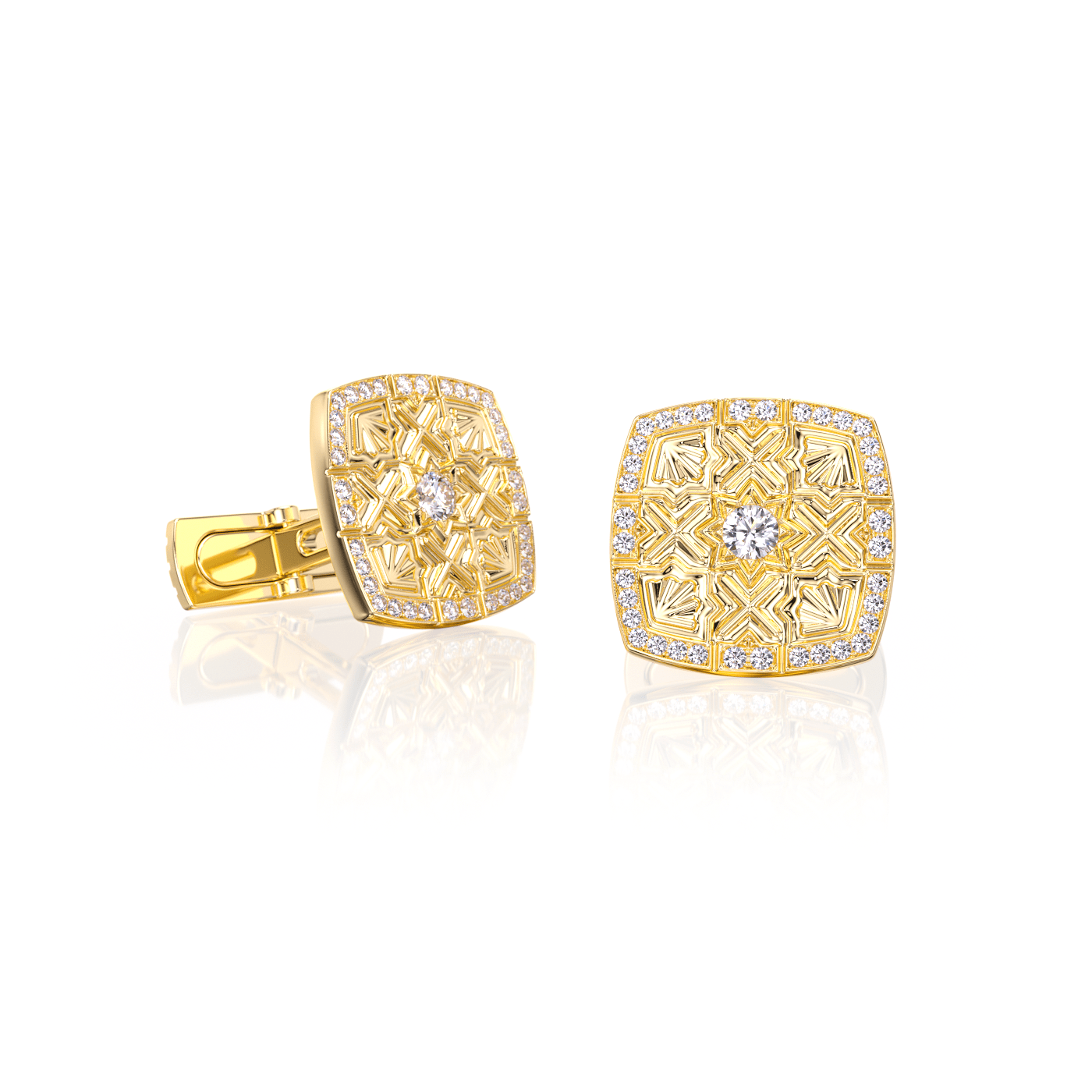 Boutons de manchette Moucharabieh Or Rose / Or Blanc / Or Jaune