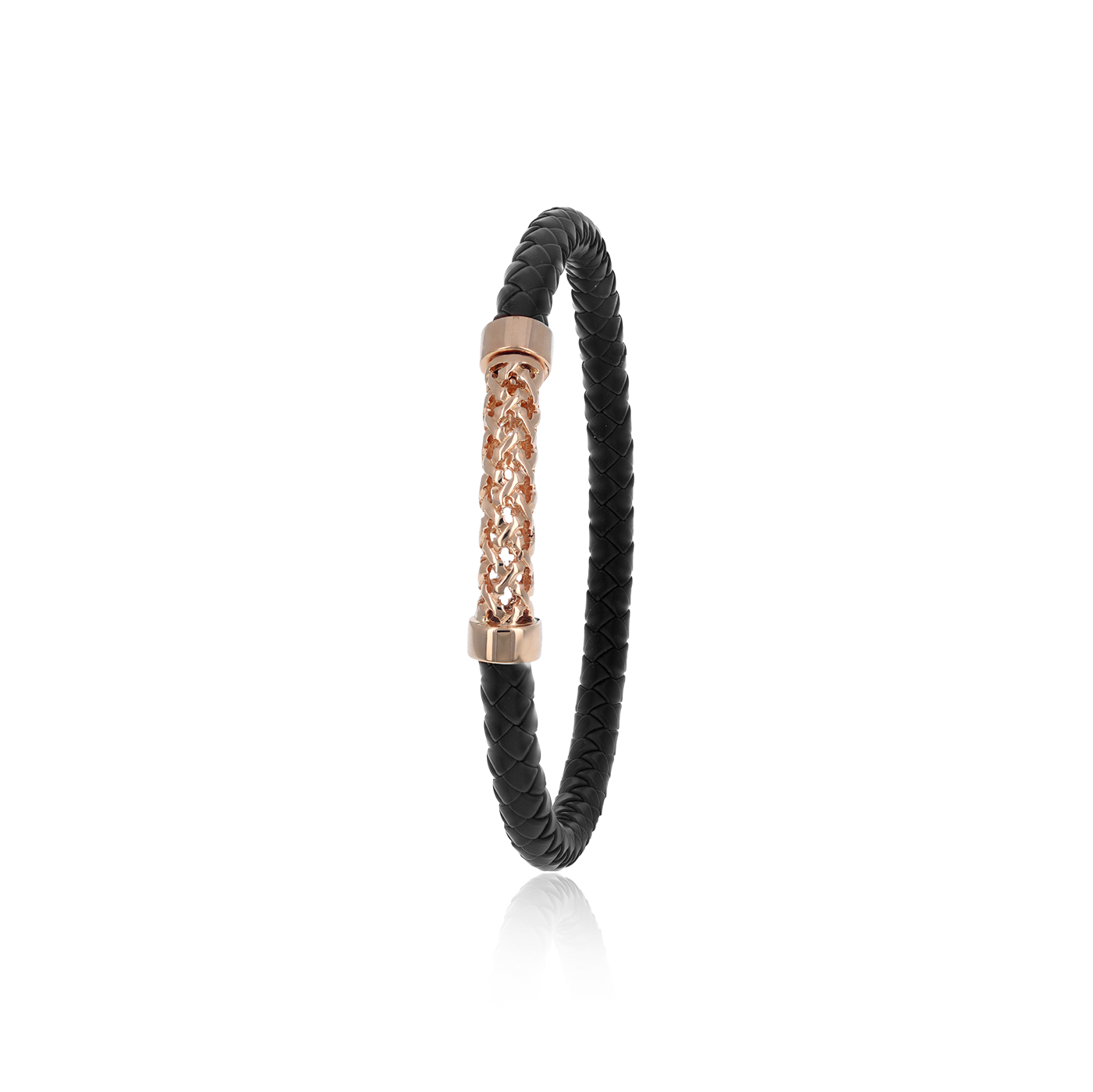 Bracelet Moucharabieh Cuir Noir