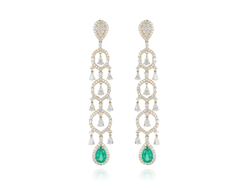 Boucles d’Oreilles Béryl Vert Pendantes