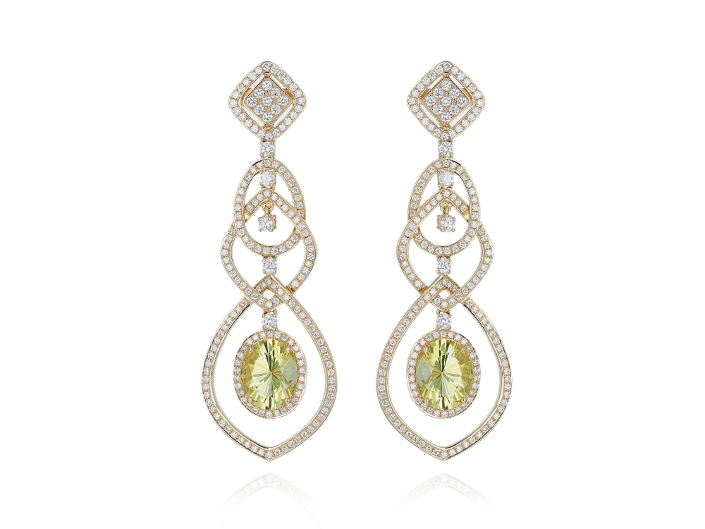 Boucles d’Oreilles Citrine Pendantes