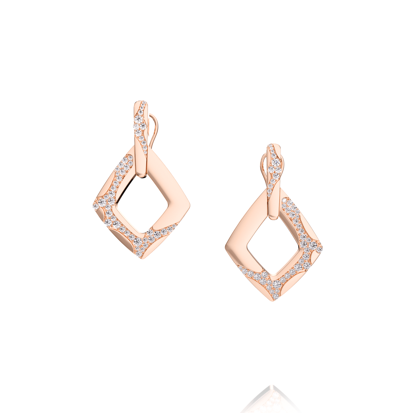 Boucles d'oreilles Ruisseau Carré