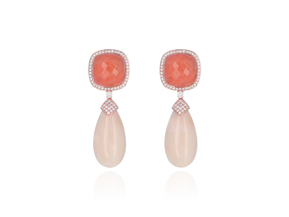 Boucles d’Oreilles Corail Rose et Orange