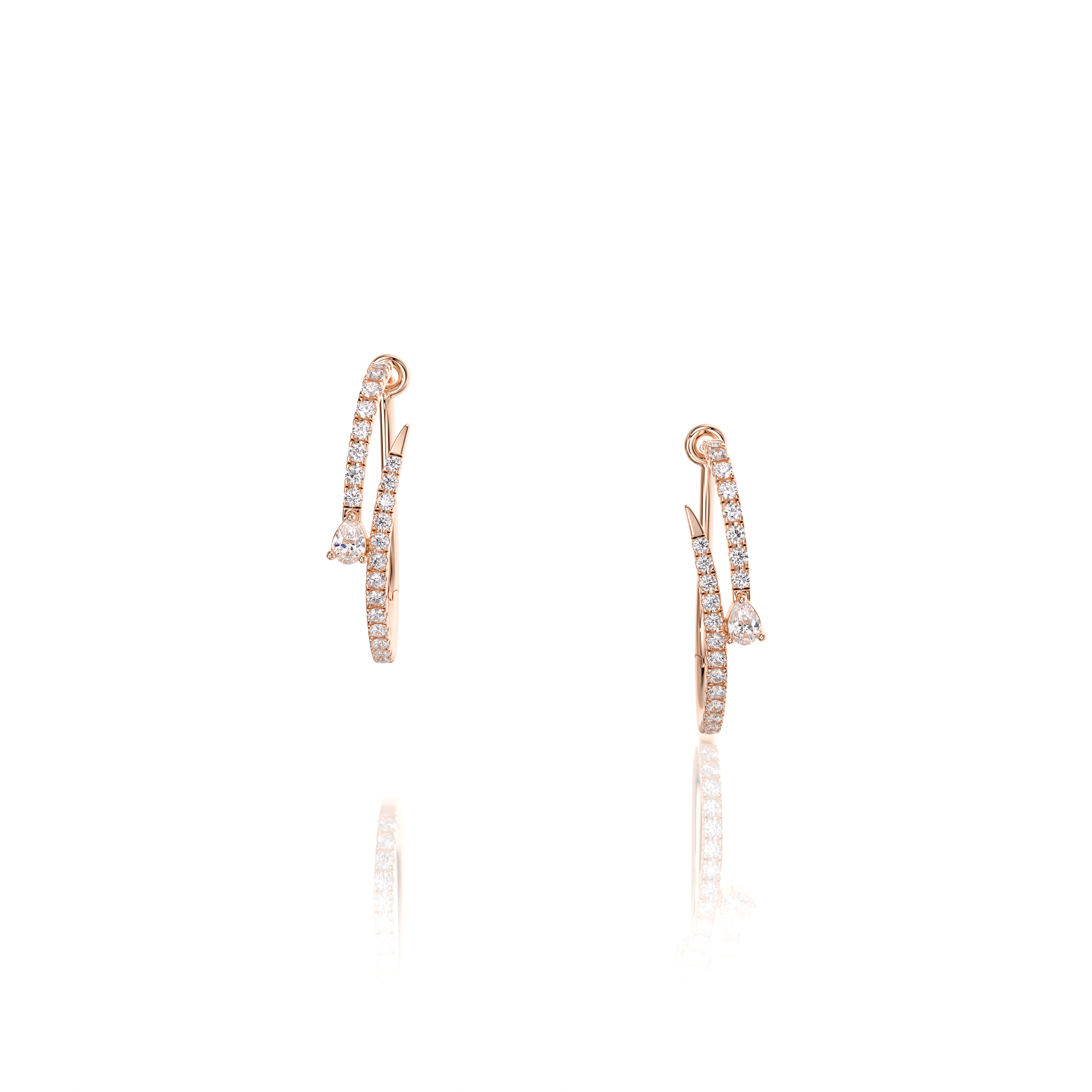 Creoles Serties Or Rose