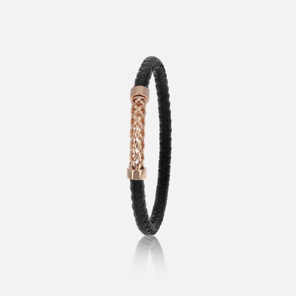 Bracelet Moucharabieh Cuir Noir