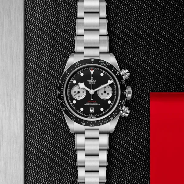 Montre TUDOR Black Bay Chrono, boîtier en acier, 41 mm, bracelet en acier