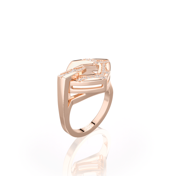 Bague Ruisseau de Diamant Carré
