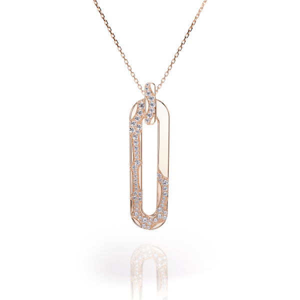 Pendentif Ruisseau de Diamant Ovale