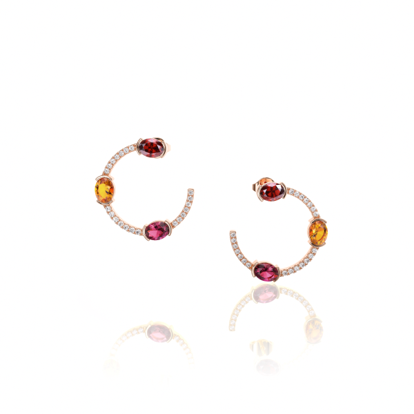 Boucle D'oreilles Trilogie Or Rose