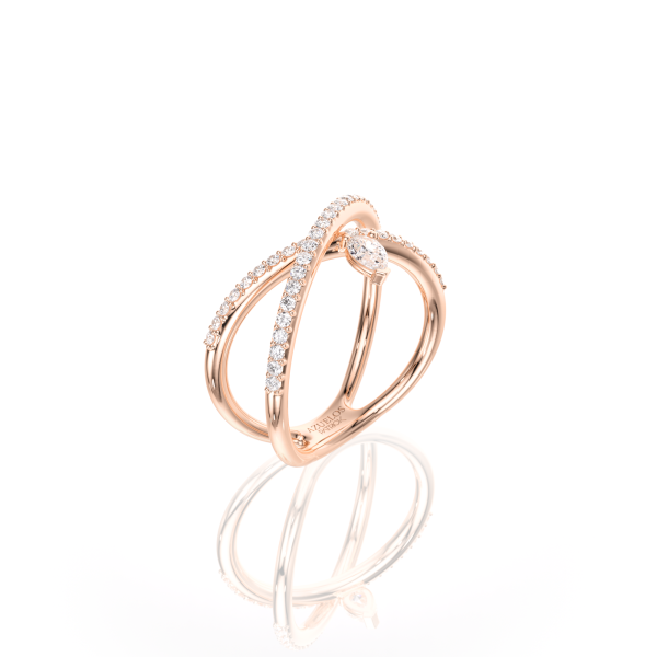 Bague Cercles Or Rose