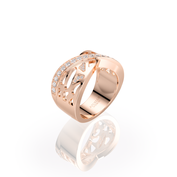 Bague Cosmos Hydra Or Rose Sertie