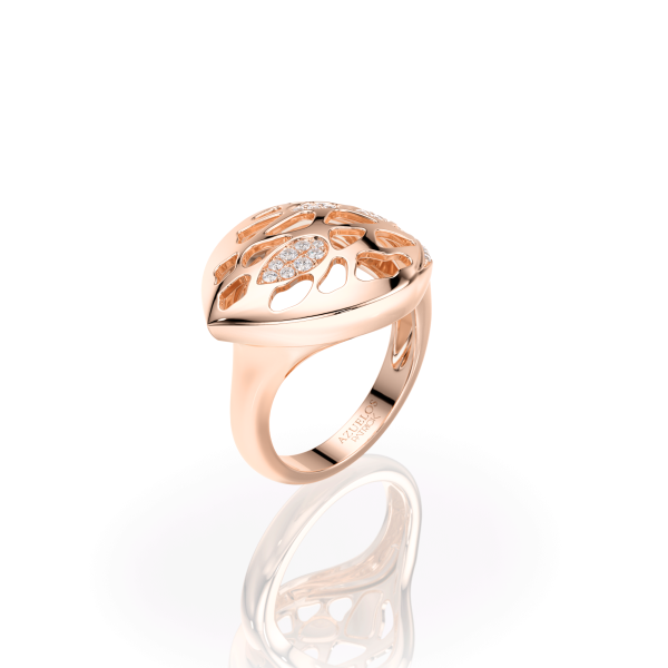 Bague Cosmos Vega Or Rose Sertie